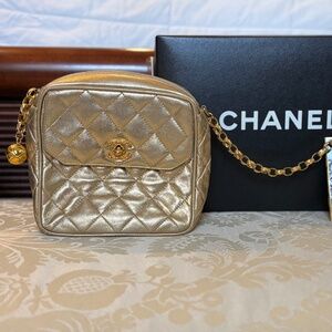 Chanel Bijou chain vintage gold lambskin purse Rare